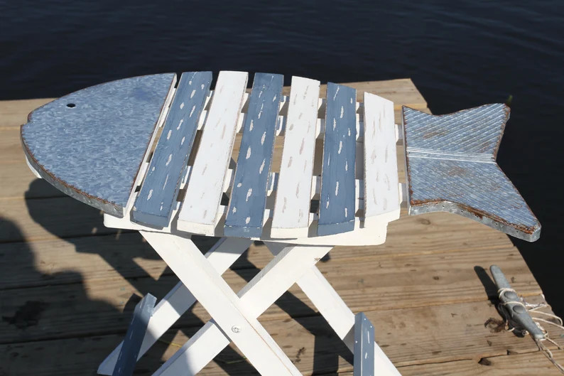 COASTAL ACCENTS,Fish Shape Side Tables,Beach Home Decor,All Occasion Gifts