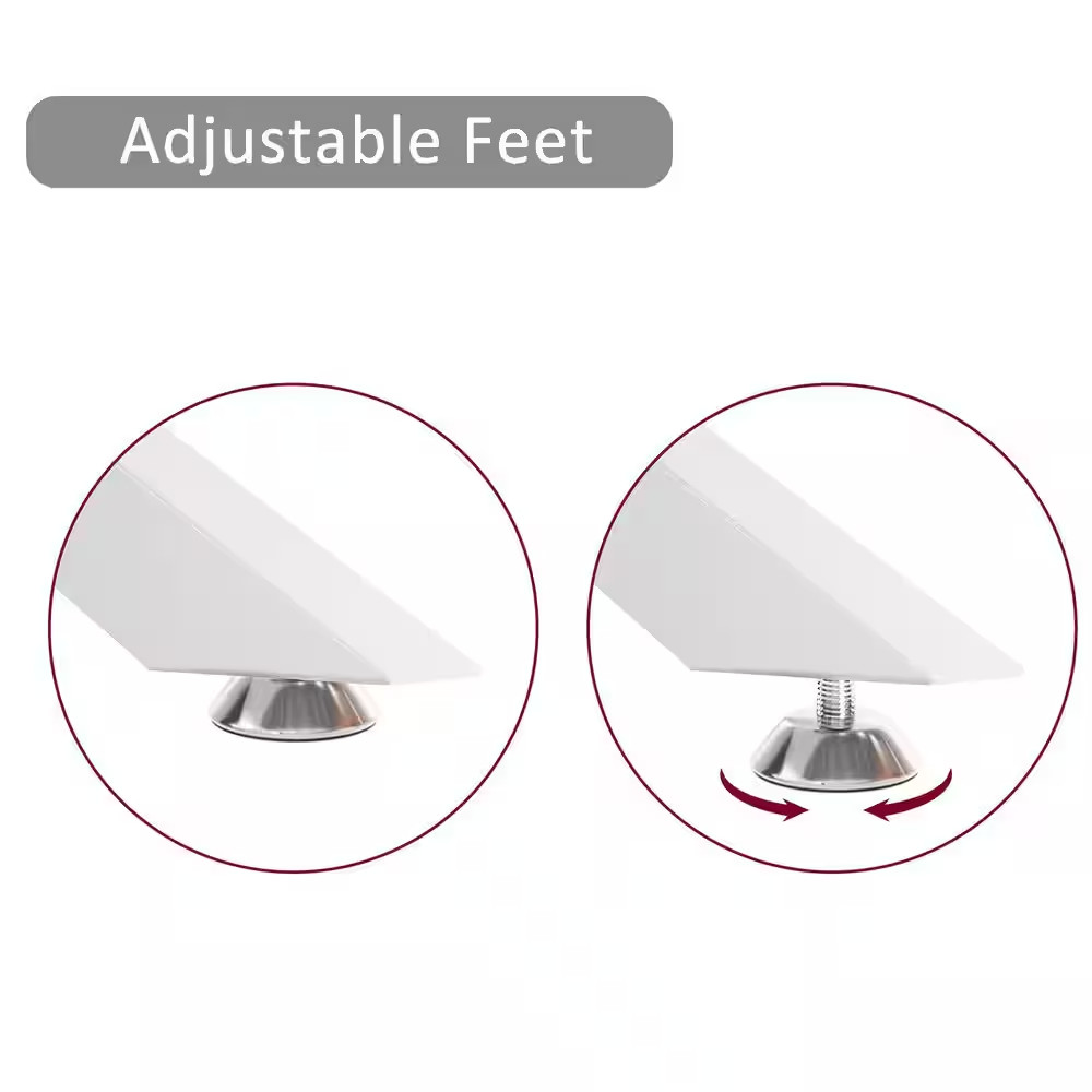 Modern Living Room Center 39 In. White/Clear Rectangle Tempered Glass Coffee Tab