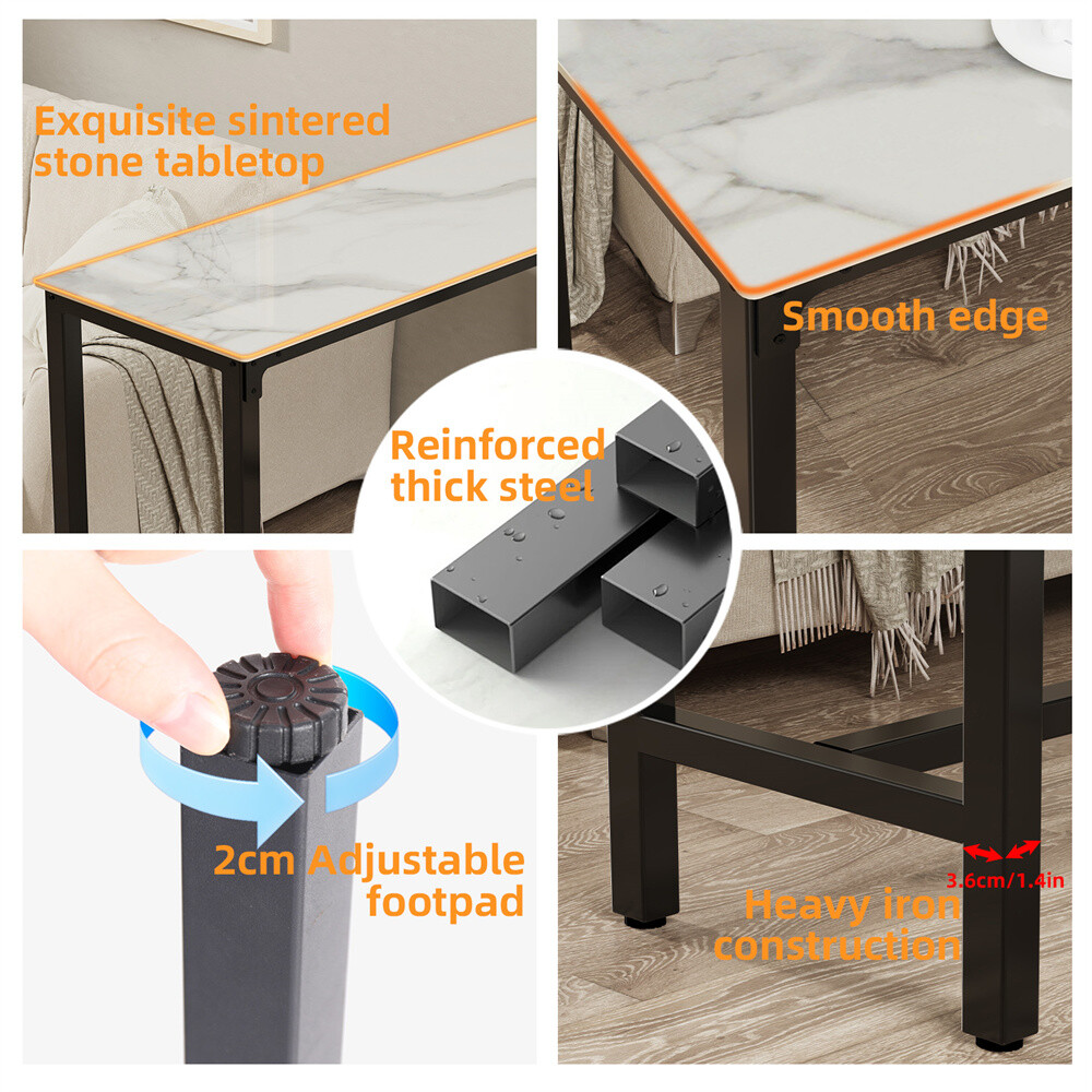 48″ Long Bar Table Easy Clean Breakfast Table Kitchen Counter Table Anti-scratch