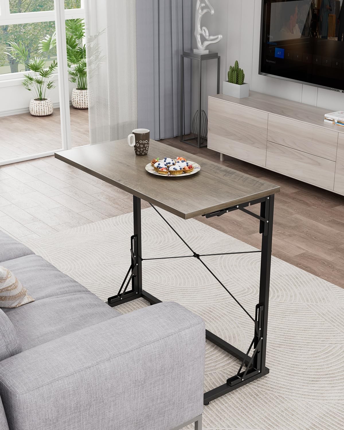 31.5″ Folding Desk, Foldable TV Tray Table for Eating on Couch, Extra Large T…