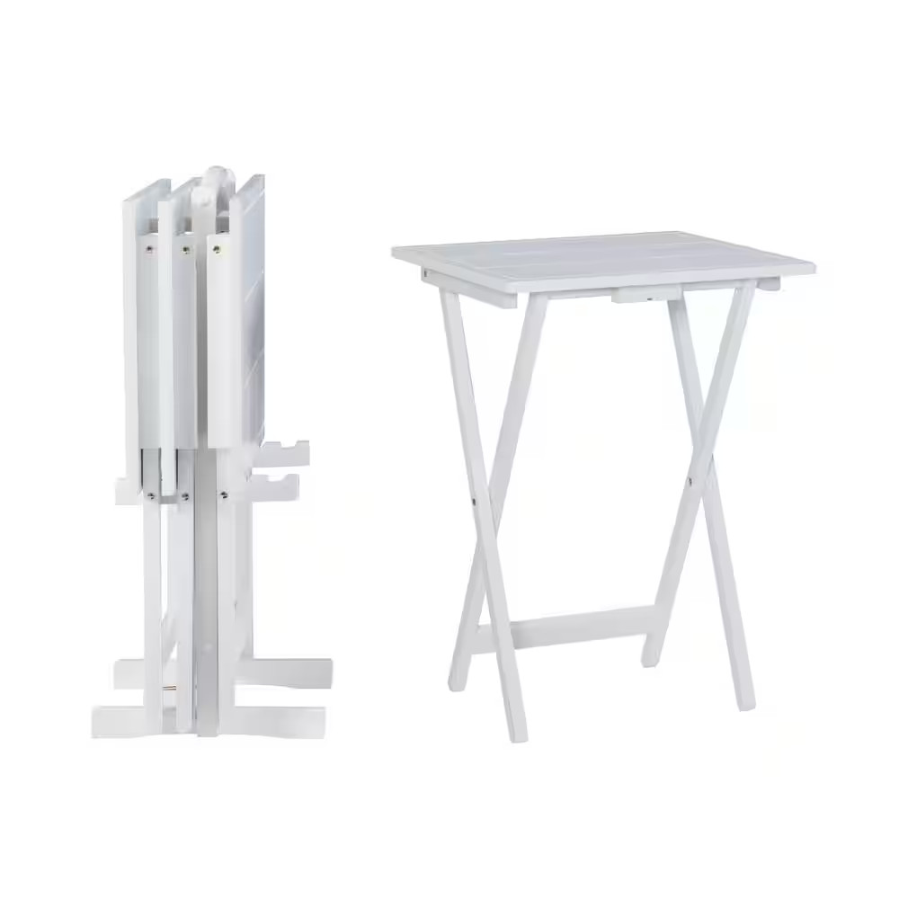 Fennec 15.75 In. L Wood Top Folding Tray White Tables