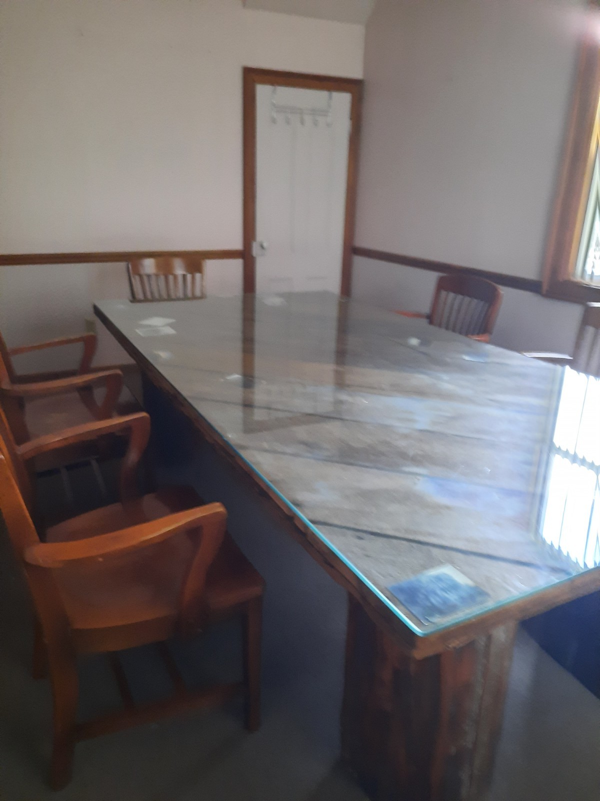 Constructed Table 4′ X 8′ Repurposedceiling Timbers From Patchogue Lace Mill..