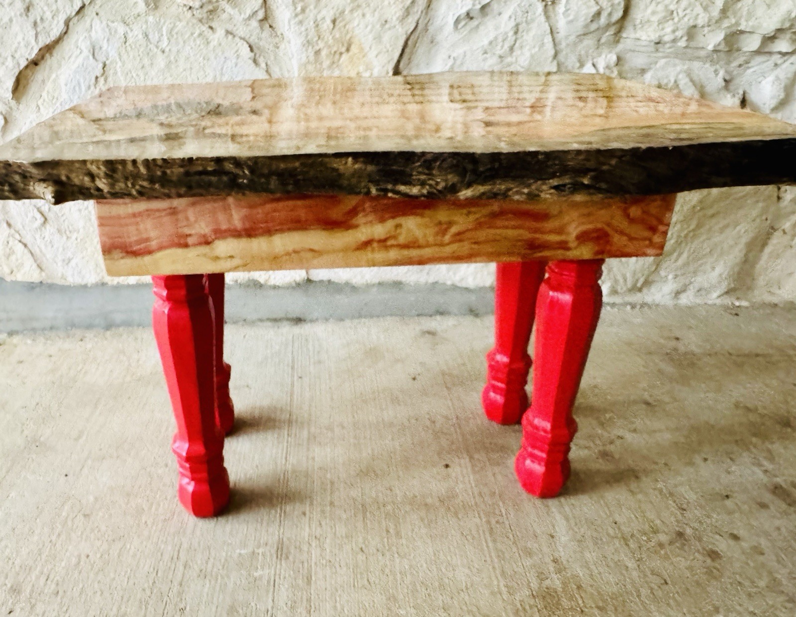 Handmade Elder Wood Table Laser Engraved Bible Verse Rustic Accent Table Easter