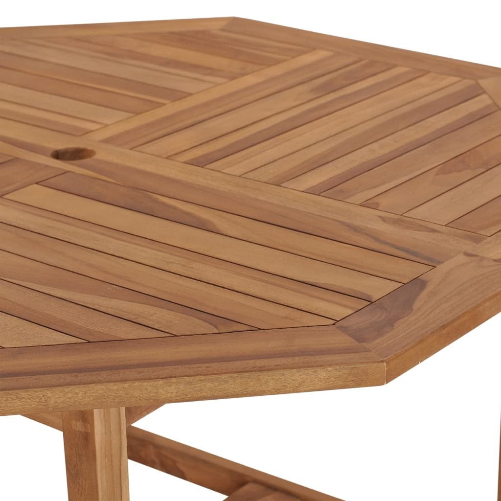 Dining Table Natural teak Solid teak wood 47.2 x 47.2 x 29.5 in