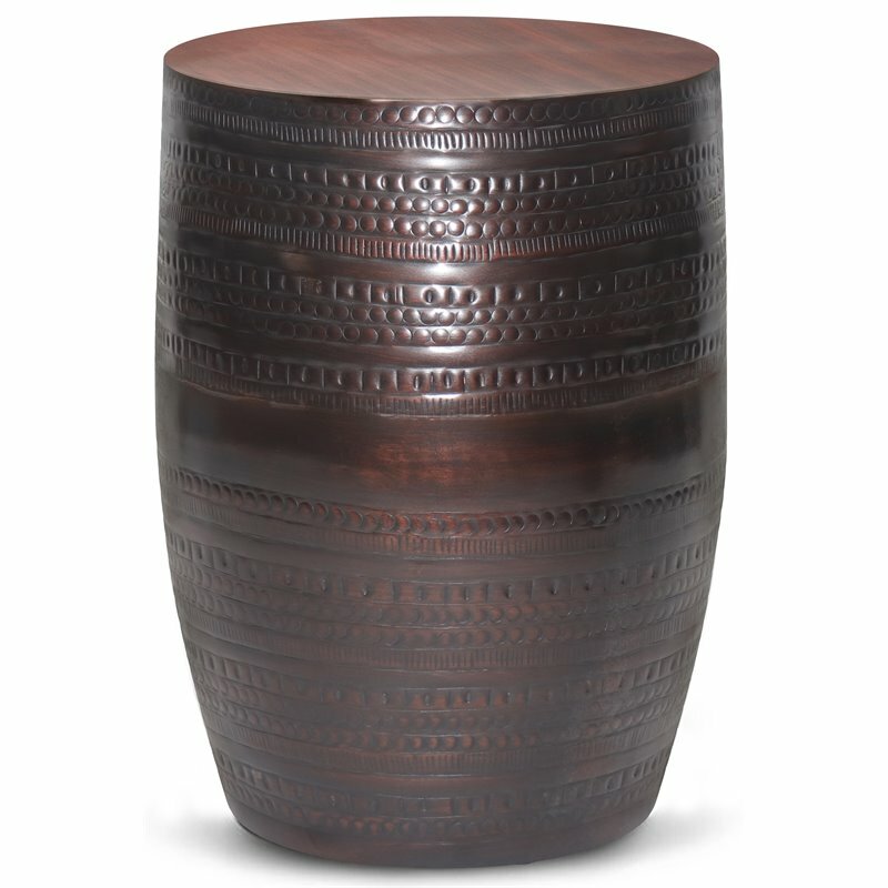 Simpli Home Johnsen Boho 15 ” Metal Large Accent Side Table in Oil Rubbed Bronze