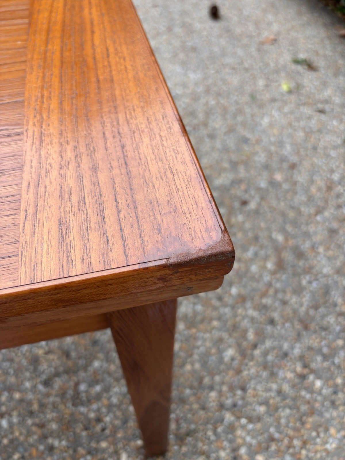 Vintage MCM Danish Modern Teak 34” Extension Dining Table Square Card Mahjong