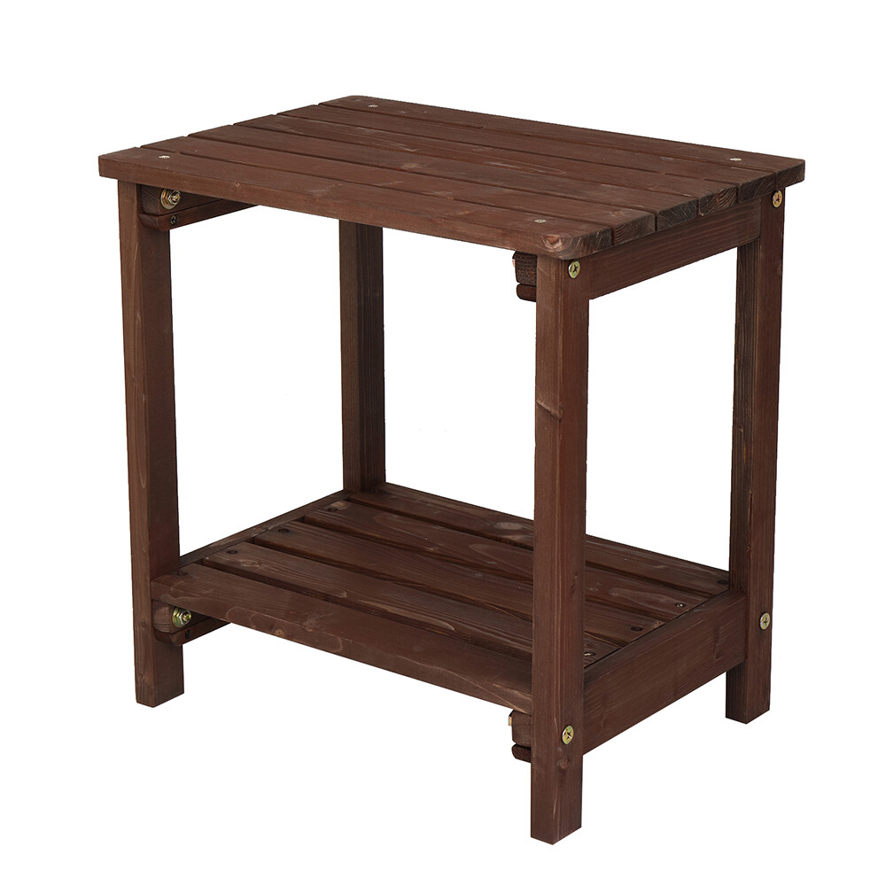 Rectangular Wood Side End Table Light Brown