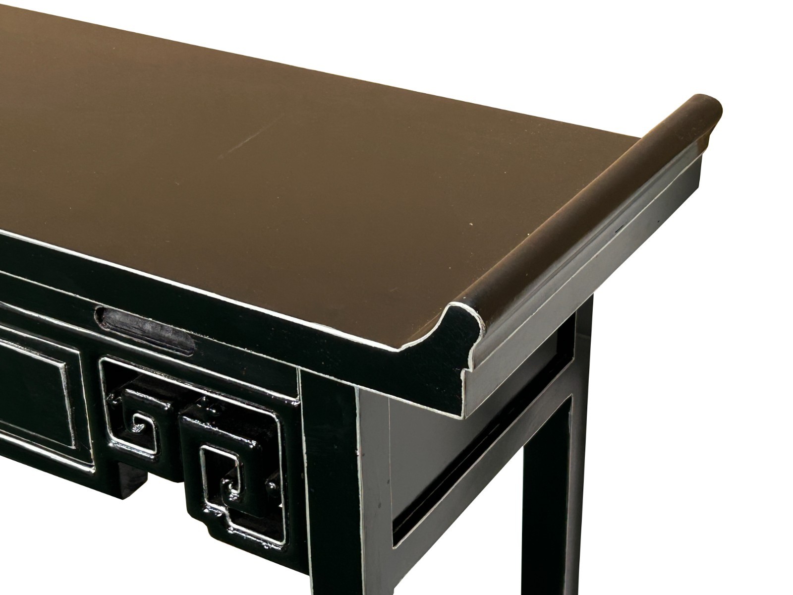 Chinese Black Lacquer Tall Shrine Offering Altar Console Table GB031