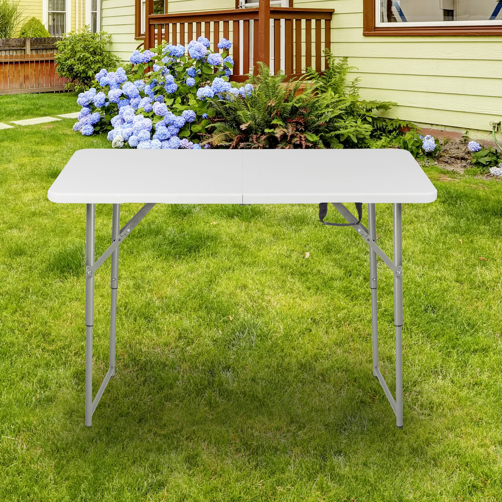 48in Portable 4 FT White 1 PCS In/Outdoor Foldable Lift Patio Plastic Table