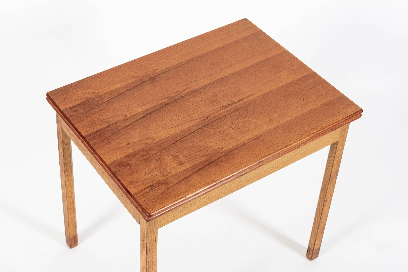 Mid-Century Danish Small Wood Extendable Dining or Game Table by SKM