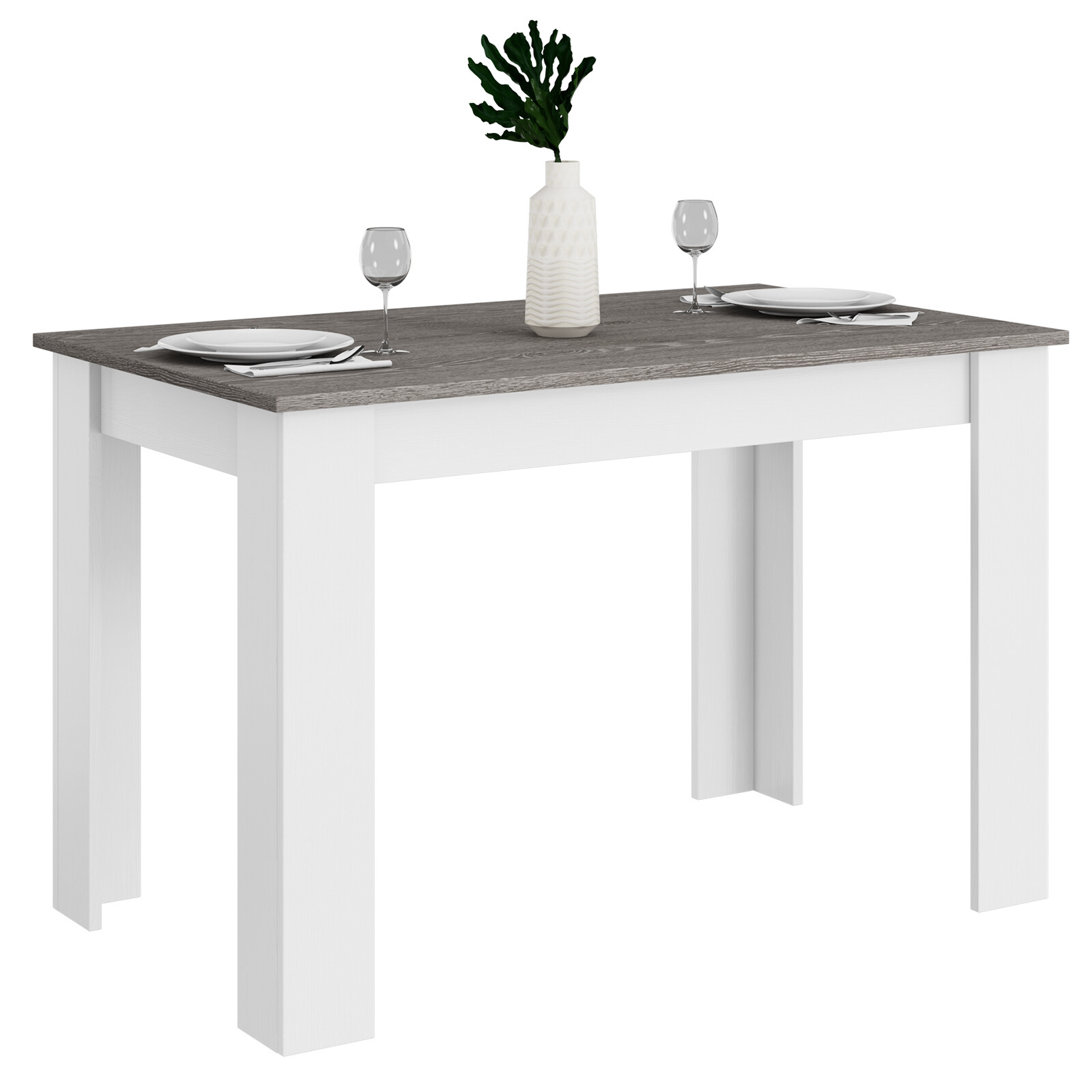 Costway 47″ Kitchen Dining Table Dining Table for Small Space Dark Gray