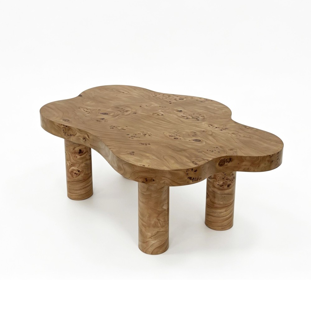 Cloud Coffee Table 40″, 4 Round Legs, Tree Knot Pattern, Modern for Small Space