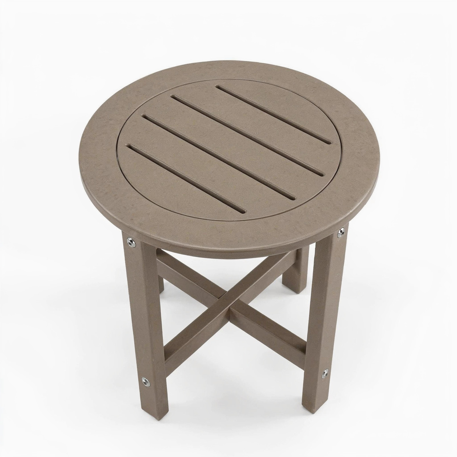 Antique Brown HDPE Outdoor Side Table 15.94″ L x 15.94″ W x 17.71″ H