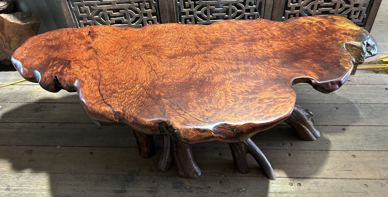 redwood burl coffee table