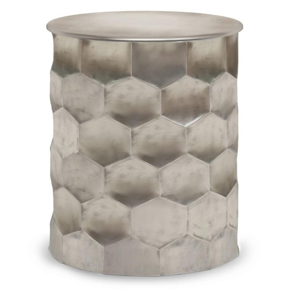 Simpli Home Whitney Industrial 17 ” Metal Storage Accent Side Table in Antiqu…
