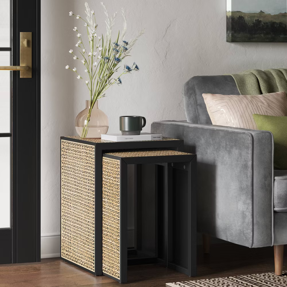 Nesting Accent Table Black/Natural (KD) – Threshold