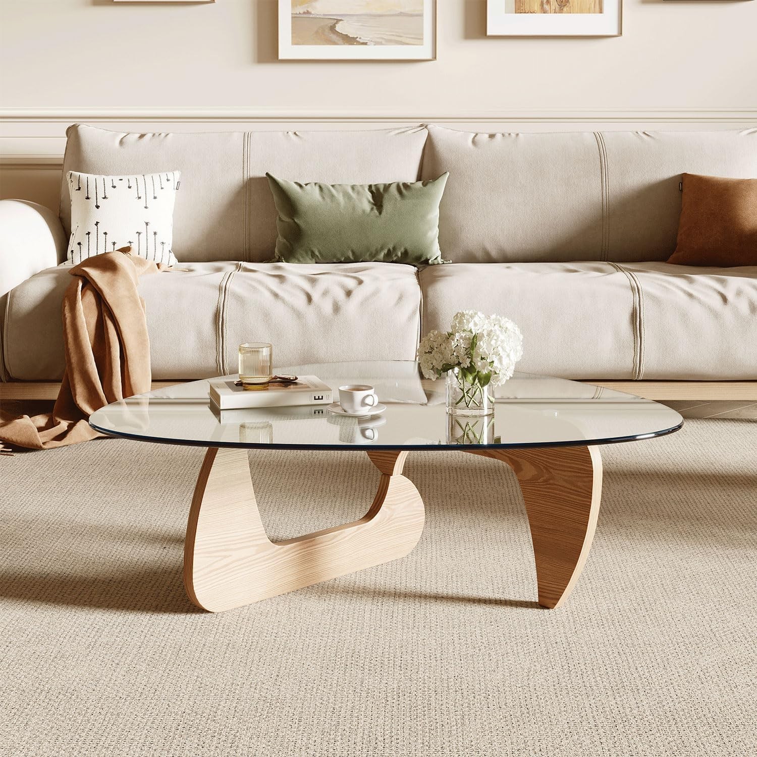 Modern Coffee Table for Living Room and Small Spaces, 43.3″ x 29.5″ x 15.8″