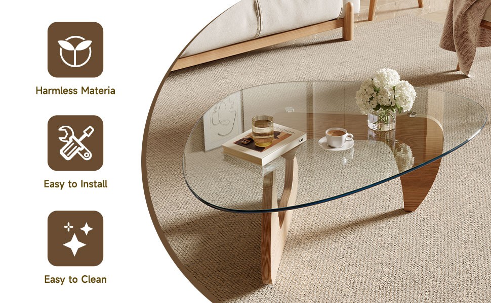 Modern Coffee Table for Living Room and Small Spaces, 43.3″ x 29.5″ x 15.8″