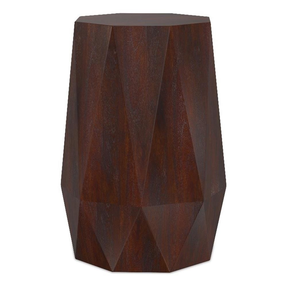 Kurt ACACIA WOOD 15″ WD Polygon Side Table in Walnut Brown & Fully Assembled