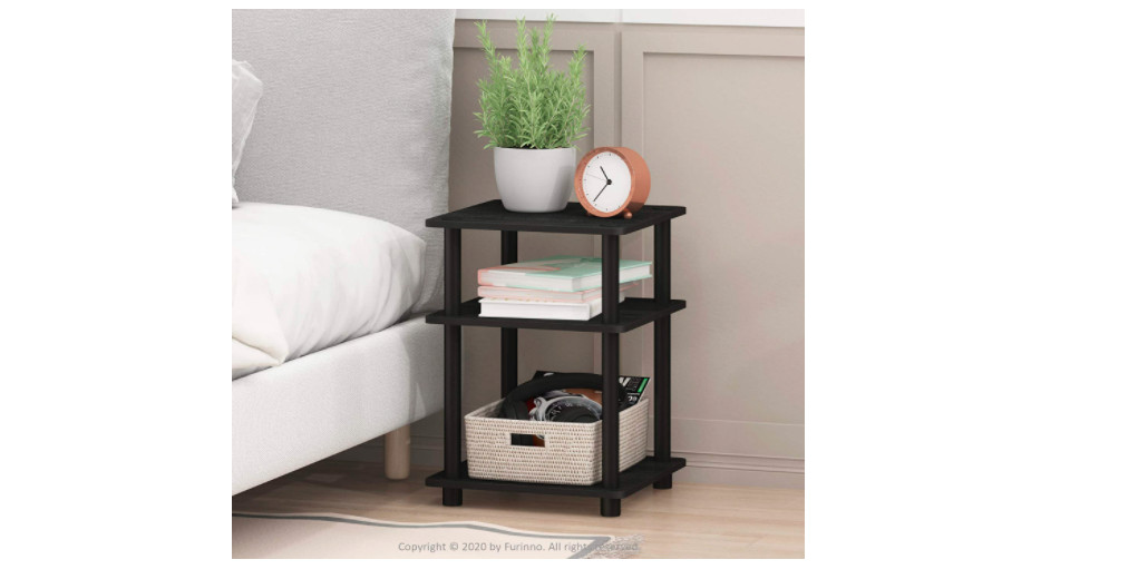 3 Tier End Table Side Night Stand Home Furniture Office Sturdy Wood Bedroom PVC