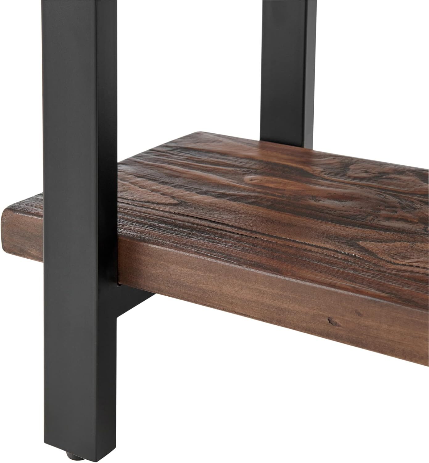 Alaterre Furniture Pomona Metal and Wood End Table, 17 in x 27 x 27 Brown