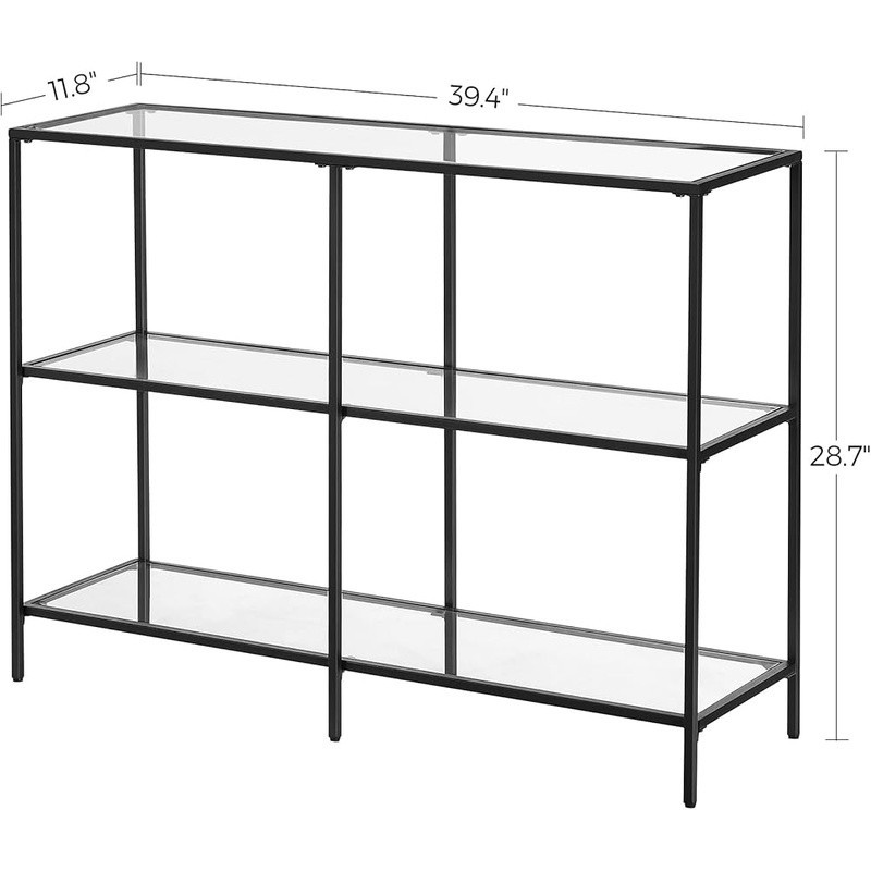 Durable Glass Console Table W/ Adjustable Feet Stylish Home Decor Display New