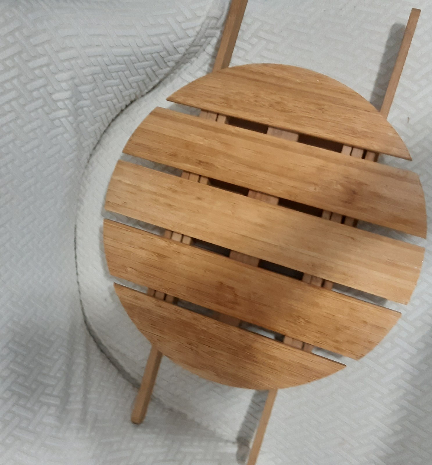 IKEA VILDAPEL Round Foldable Side Table, Brown Wood, 13.5in Indoor Living