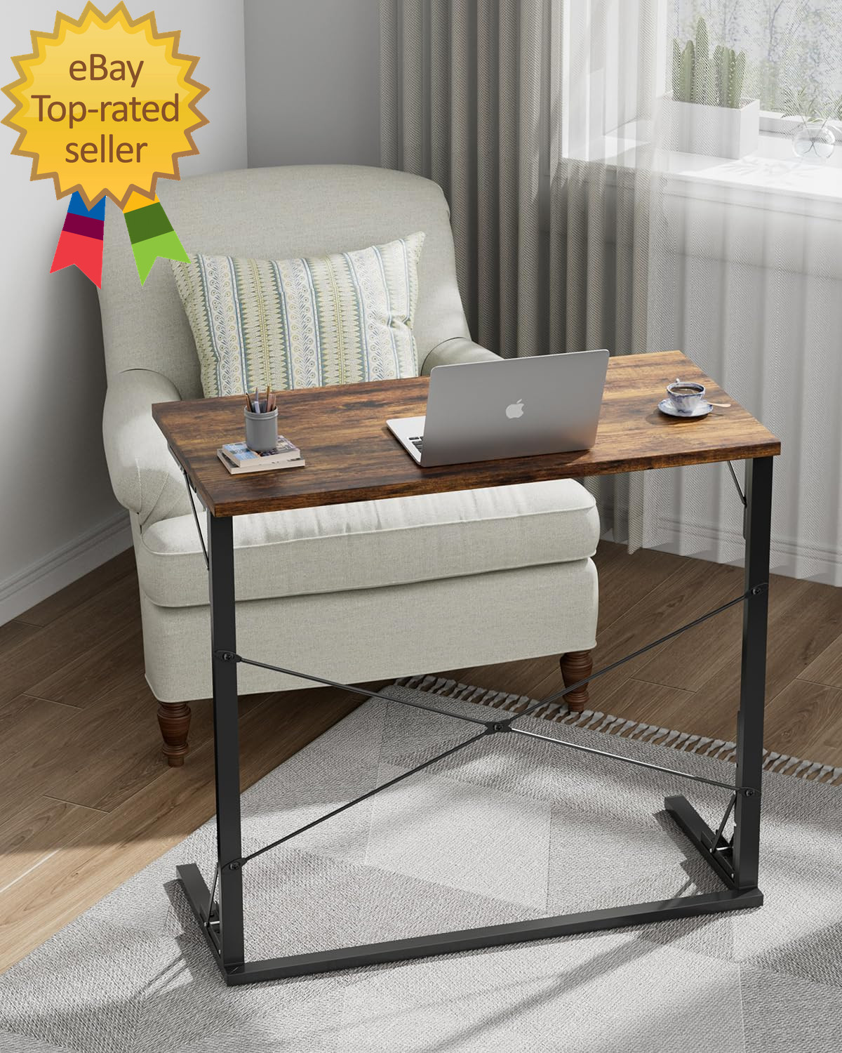 31.5 Folding Desk, Foldable TV Tray Table for Eating on Couch Extra Large TV
