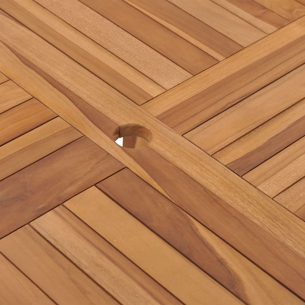 Dining Table Natural teak Solid teak wood 47.2 x 47.2 x 29.5 in
