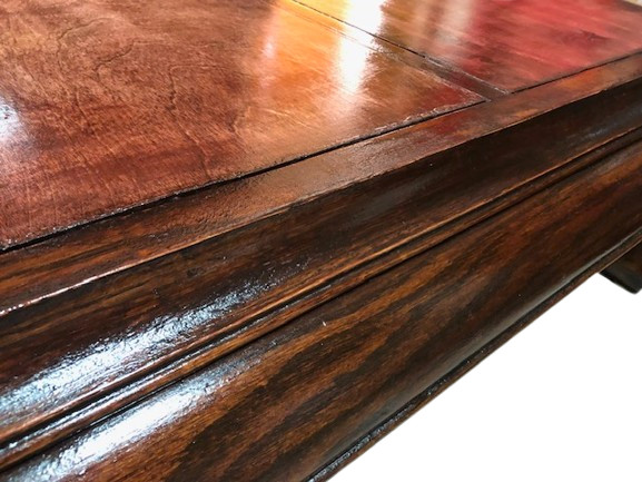 Lacquer Cedar & Oak Ming Style Chow Leg Table