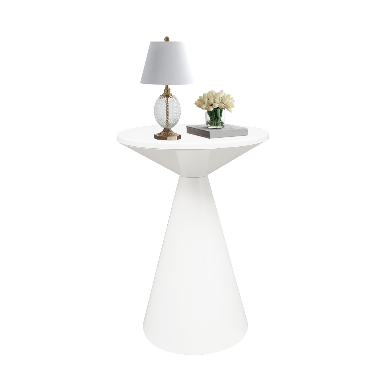 Living Room End Table White Modern Round Metal Coffee Table Home Decor Table