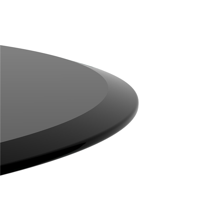 Round Black Tempered Glass Table Top 2/5” 3/8″ Thick Beveled Polished Edge