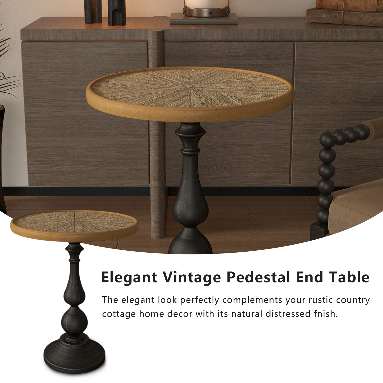 Wooden End Tables Retro Side Table Coffee Side Table Small Round Tea Table