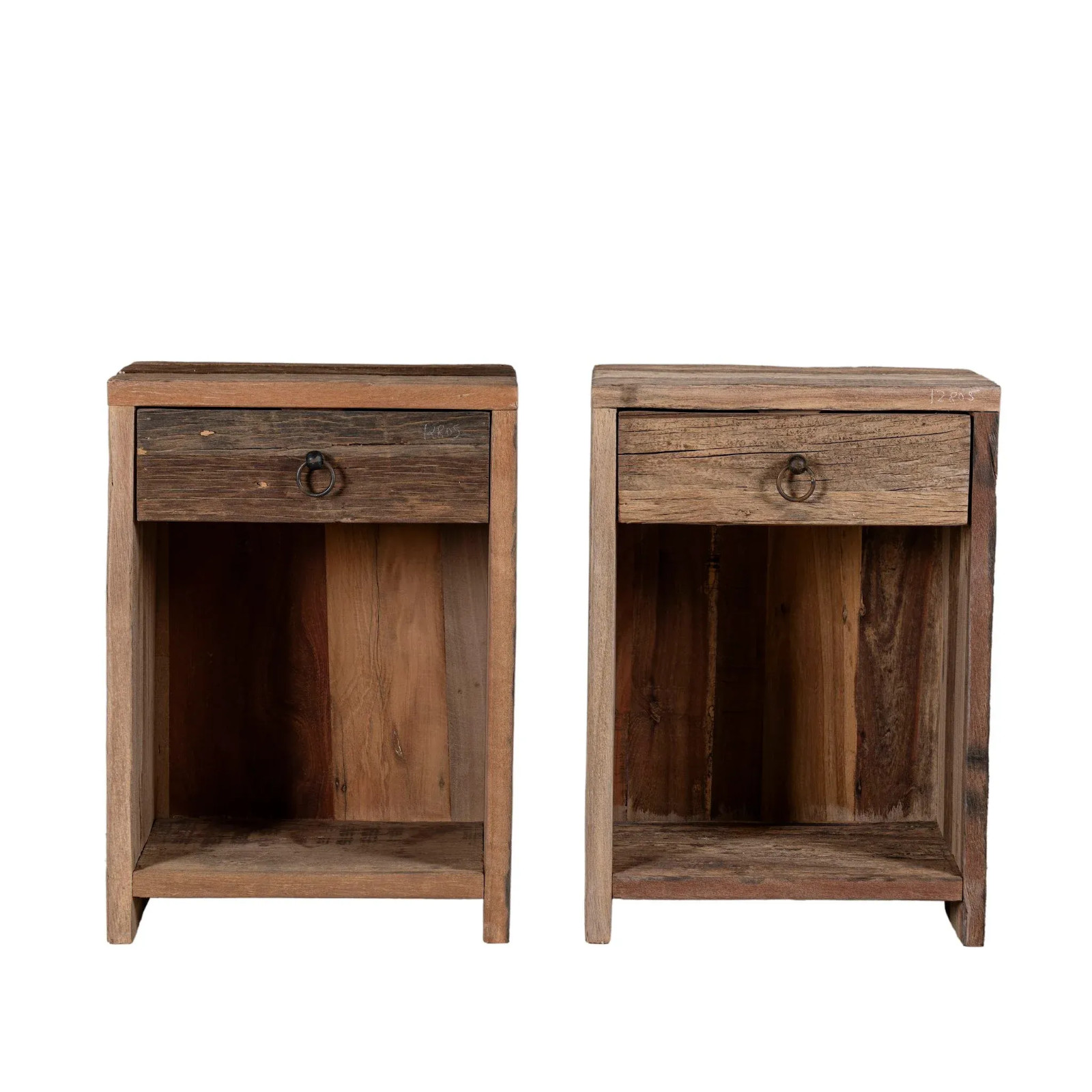 Artisan Handmade Bedside Table Solid Wood Hand Carved 16.9 × 13.8 × 23.6 inches