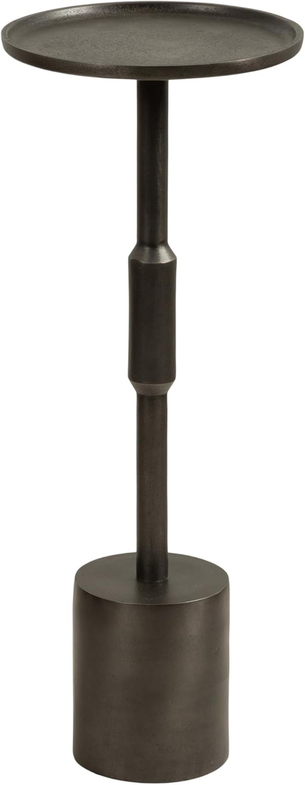 Truxton Graphite Metal Drink Table – Modern Industrial Pedestal Stand
