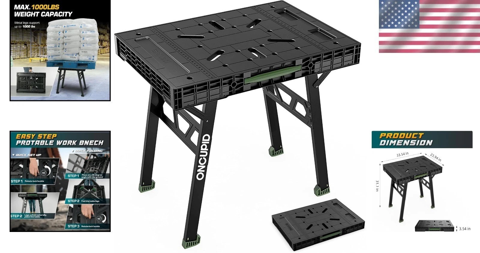 Compact and Sturdy 31″ Height Folding Work Table – Perfect for All Projects
