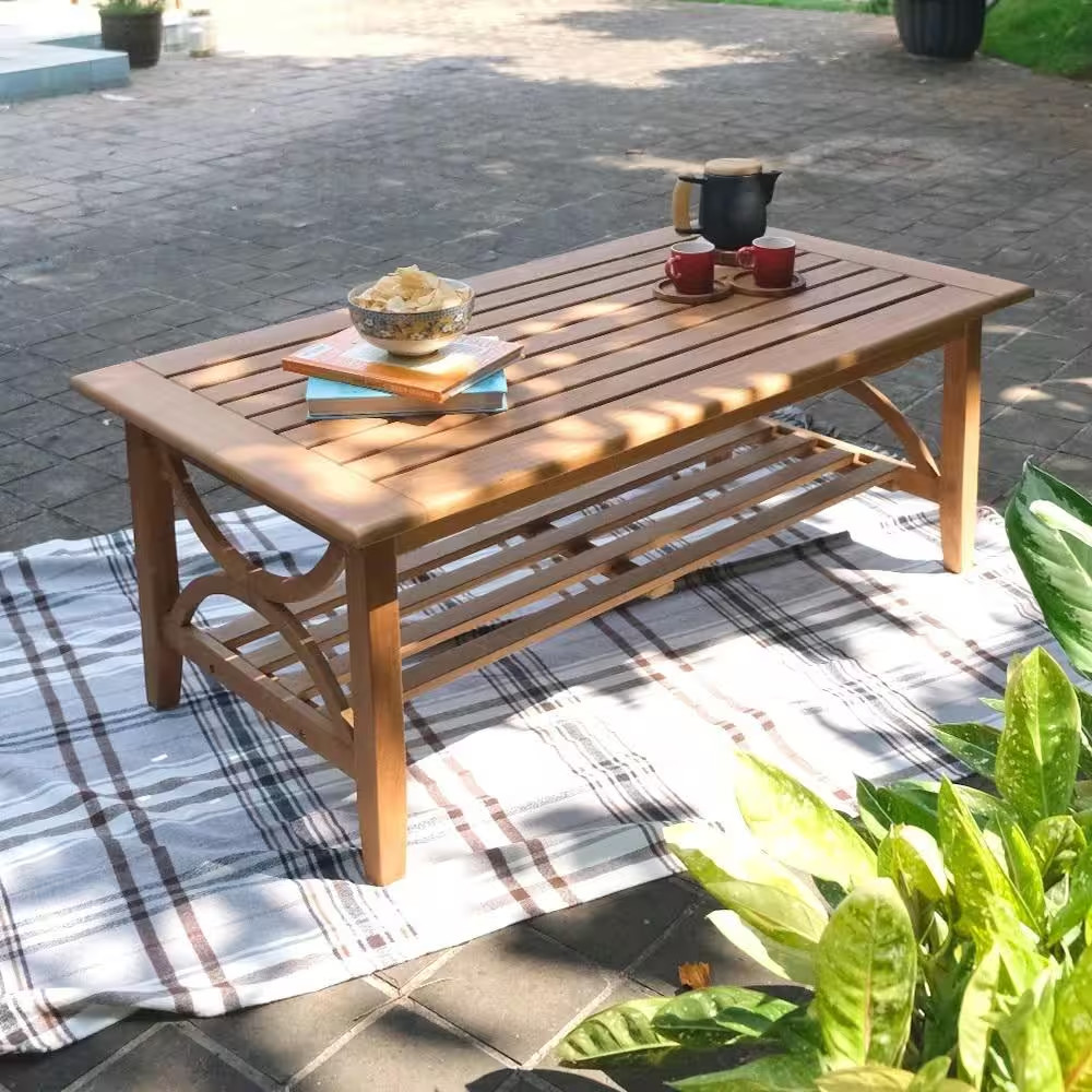 Kinsley Natural Teak Wood Outdoor Coffee Table