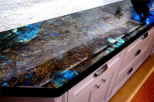 Lemurian Blue Labradorite Granite Countertop | Electric Blue Flash Natural Stone