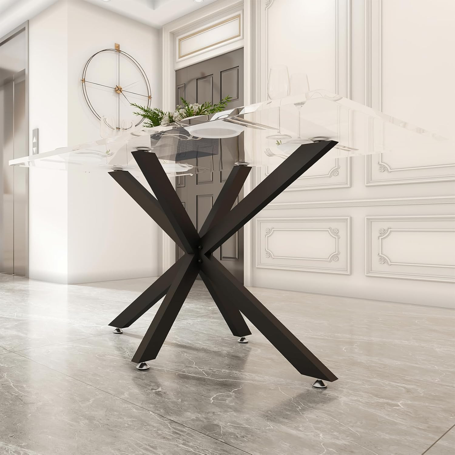 30 Inch Modern Table Base Metal Dinning Table Legs with Suction Cups, Heavy Duty