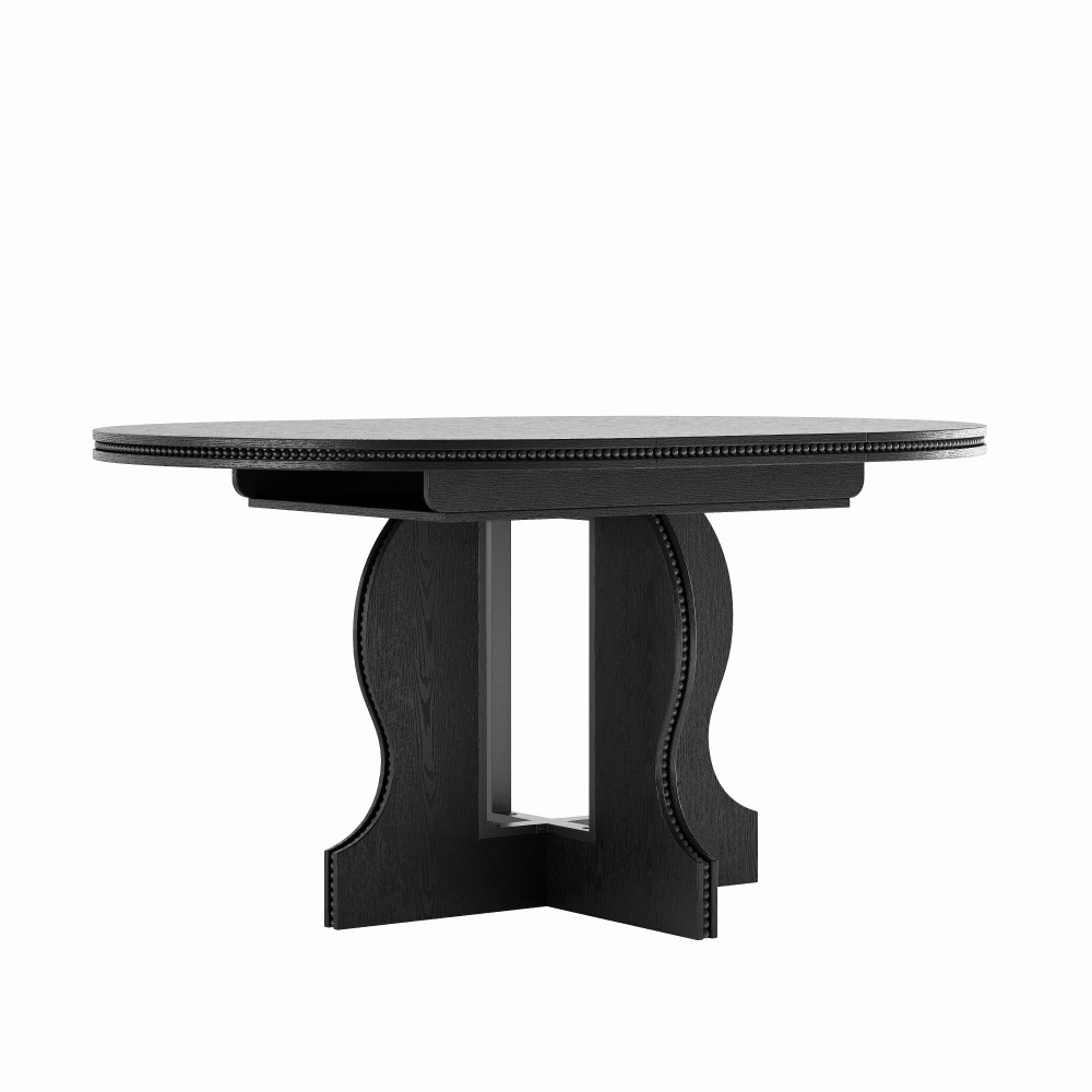Farmhouse Expandable Round Oval Dining Table Glossy MDF Top Heavy Duty Wood Base