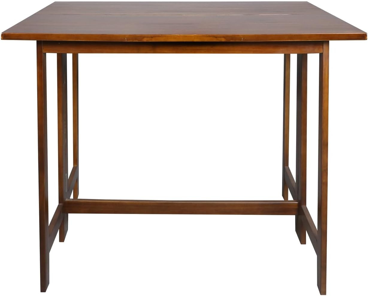Versatile Solid Wood Flip-Top Console Table Converts to Dining Table