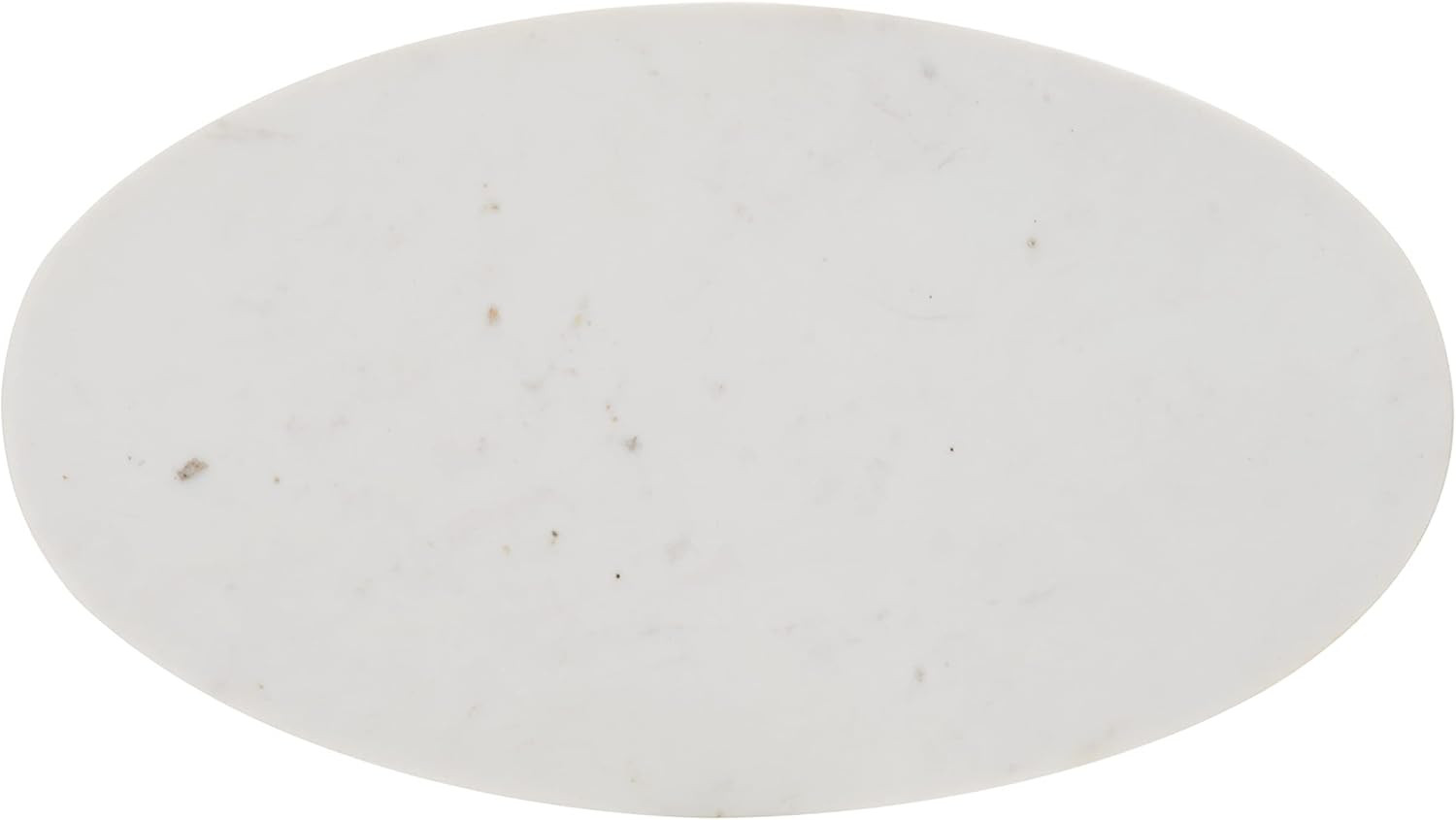 Elegant White Marble Oval Side Table with Gold Legs – Fully Assembled