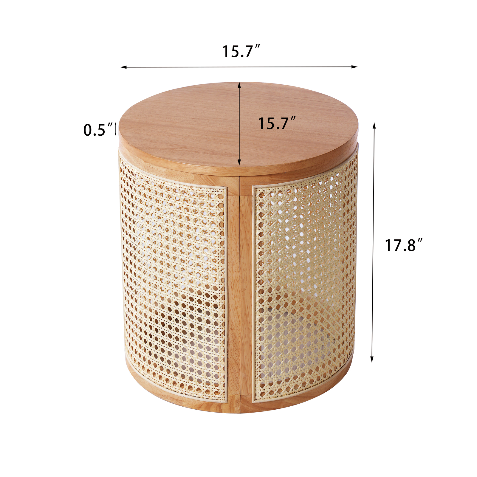 RUBBER SOLID WOOD SIDE TABLE,NATURAL COLOR