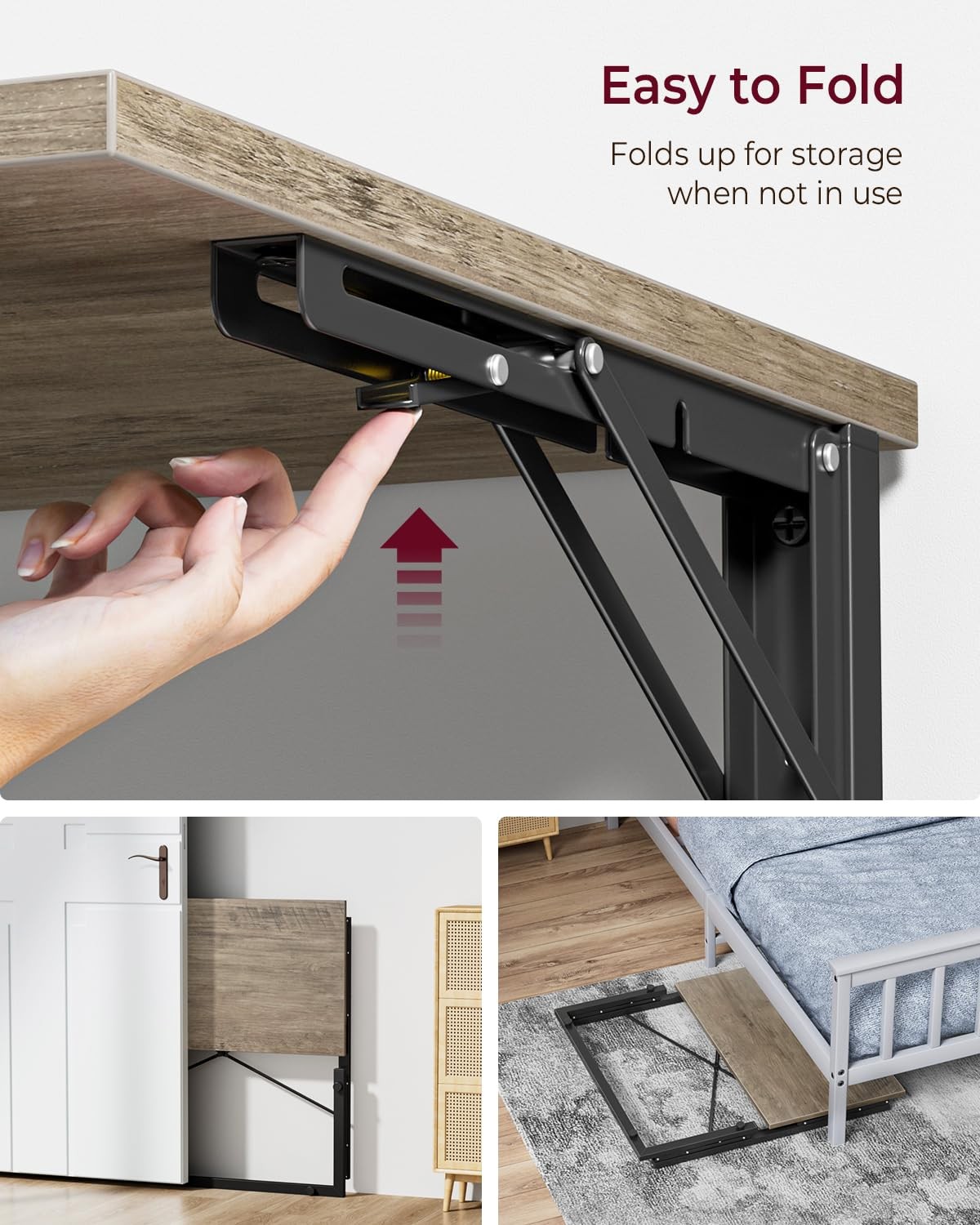 31.5″ Folding Desk, Foldable TV Tray Table for Eating on Couch, Extra Large T…