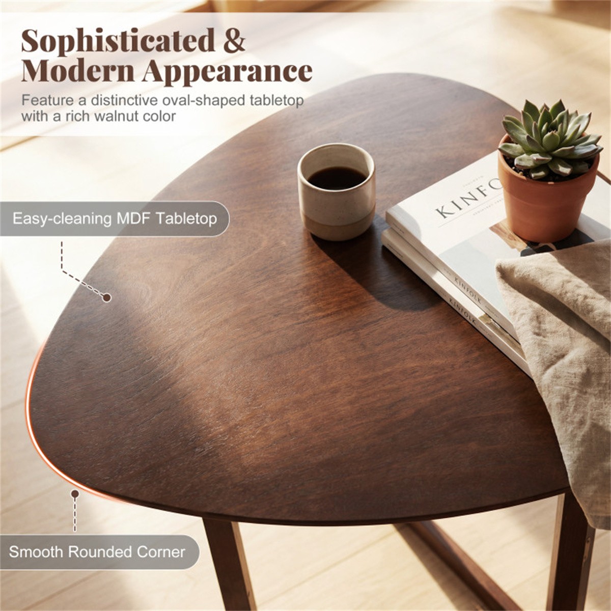 31.5″ Small Folding Dining Table Walnut Solid Wood Foldable Kitchen Table