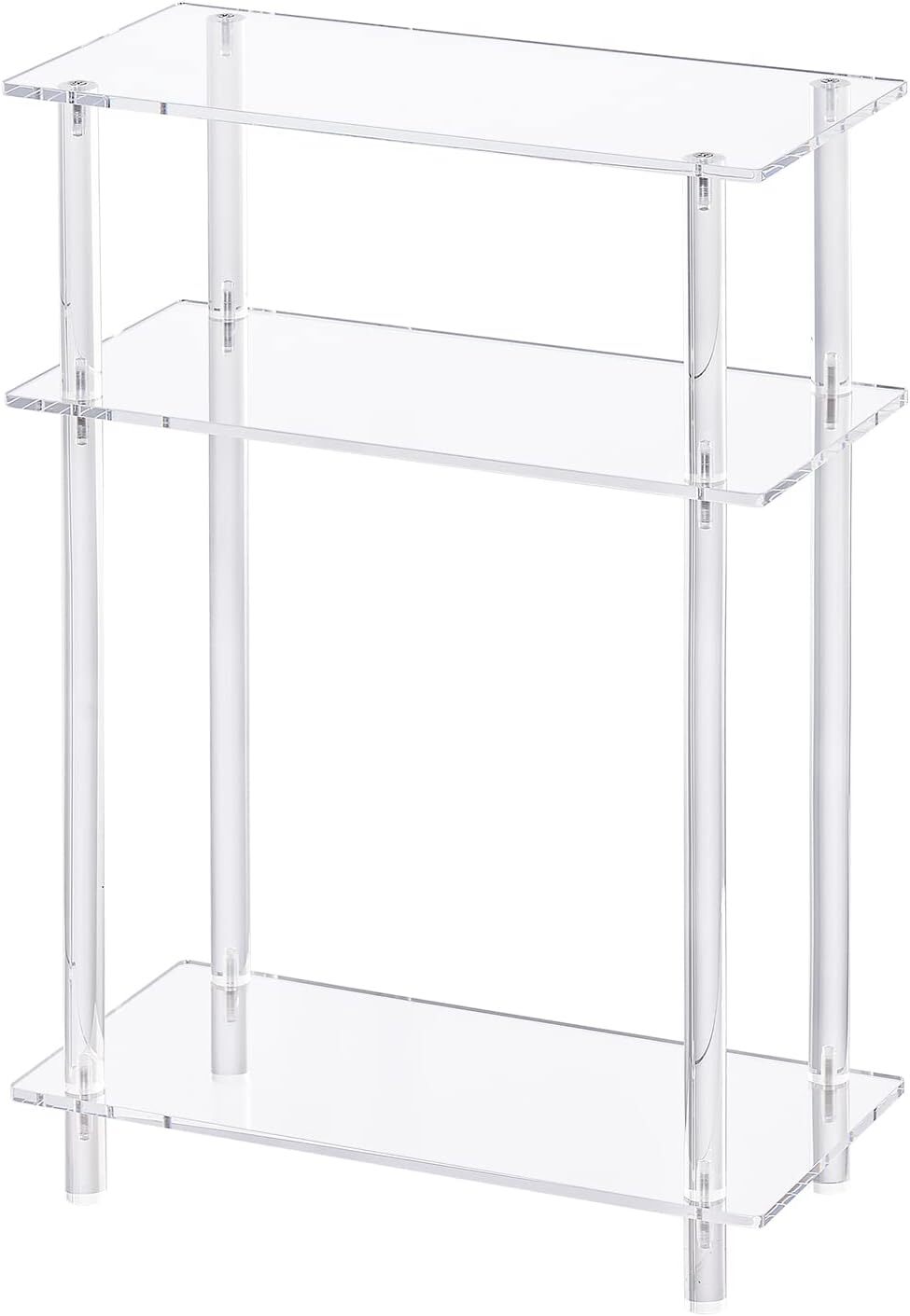 Acrylic Narrow Side Table，7″ Wide Skinny Nightstand/Bedside，Slim Small End Table