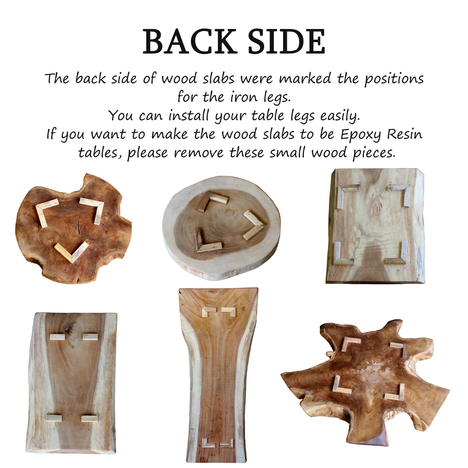 Rustic Natural Square Teak Wood Slab Table Top DIY for Side End Table Home Decor
