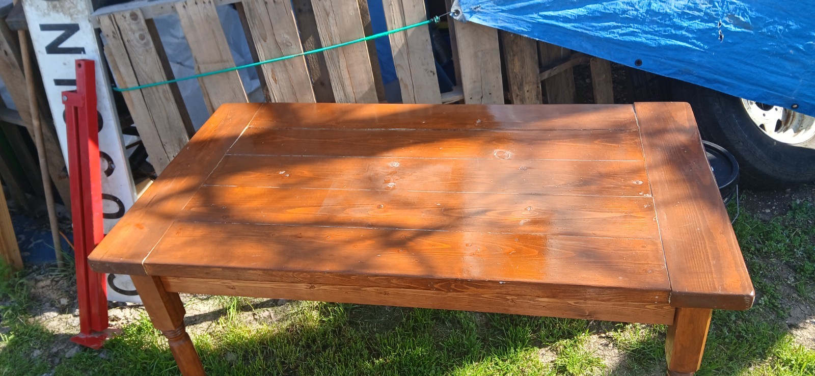 rustic wooden farmhouse table