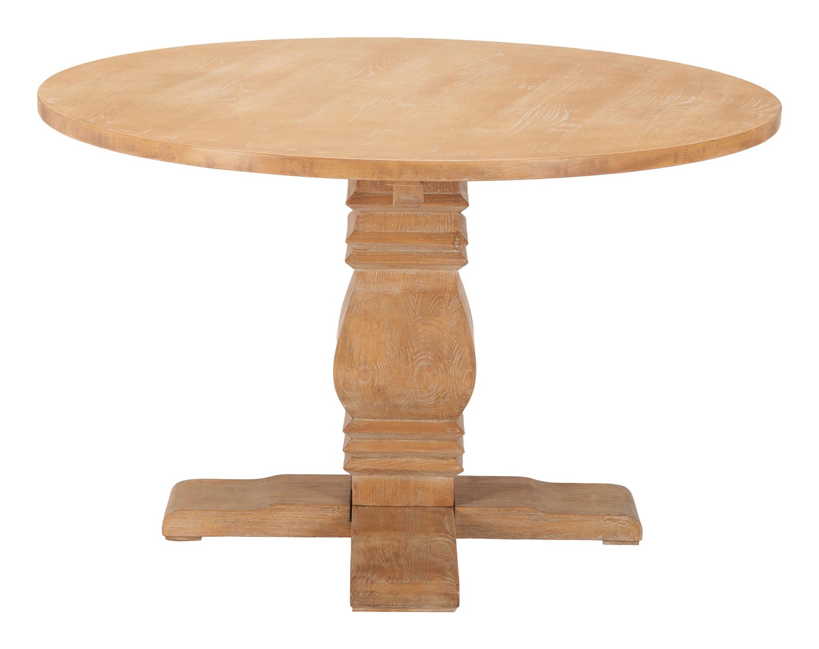 ZUO Tabi Solid Elm Wood Round Dining Table in Brown