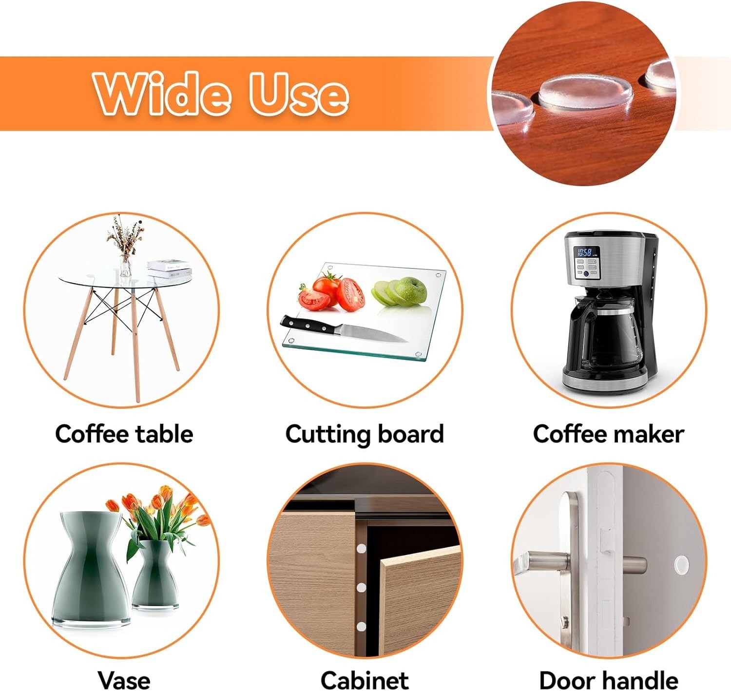 Versatile Anti-Slip Pads Pack – 18PCS Rubber Feet for Cabinets & Cutting Boards